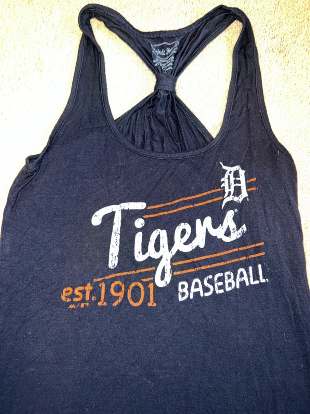 Women's Navy 'Tigers Baseball' Racerback Tank Top